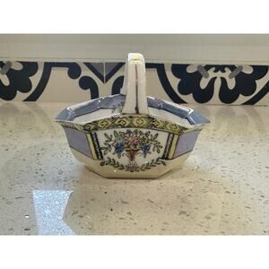 Vintage Noritake Roseara 5" Basket Hand Painted Floral EUC Japan